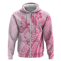 Pacific Girl and Butterfly Cancer Ribbon Personalised Hoodie