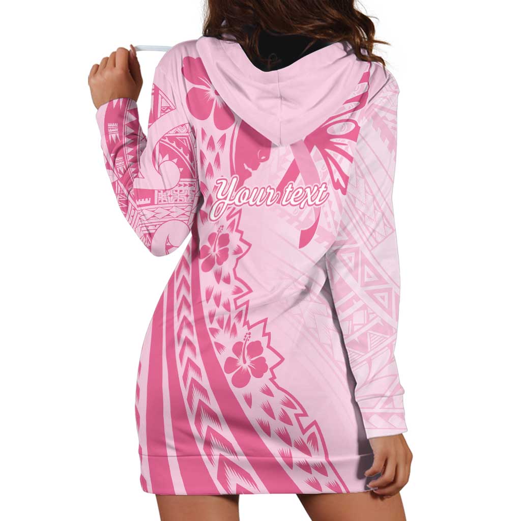 Pacific Girl and Butterfly Cancer Ribbon Personalised Hoodie Dress LT9 - Polynesian Pride