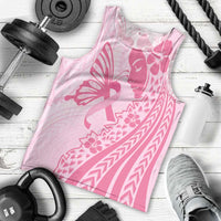 Pacific Girl and Butterfly Cancer Ribbon Personalised Men Tank Top LT9 - Polynesian Pride