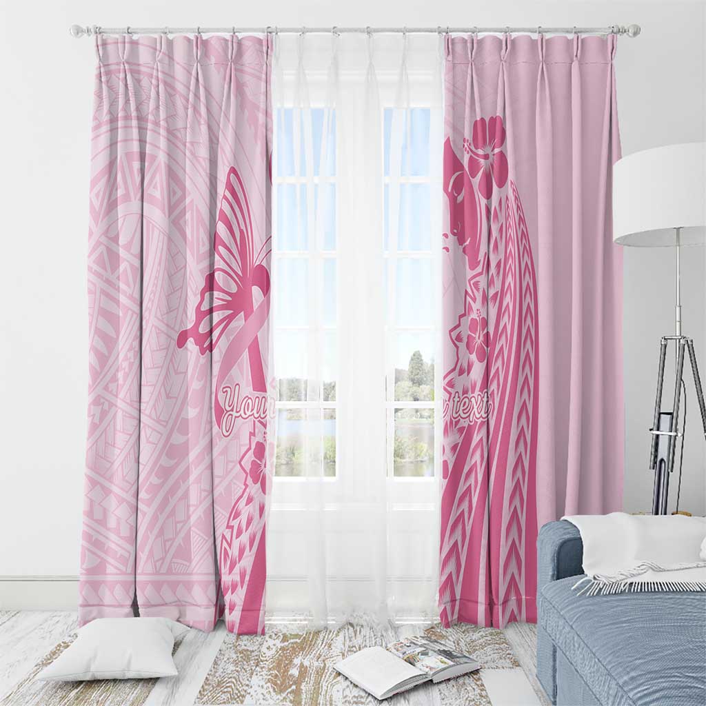 Pacific Girl and Butterfly Cancer Ribbon Personalised Window Curtain