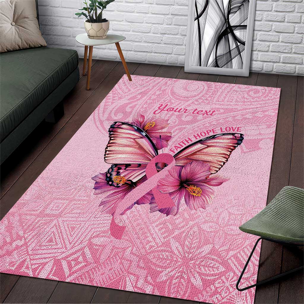 Faith Hope Love Butterfly Ribbon Personalised Area Rug LT9 Pink - Polynesian Pride