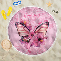 Faith Hope Love Butterfly Ribbon Personalised Beach Blanket LT9 One Size 150cm Pink - Polynesian Pride