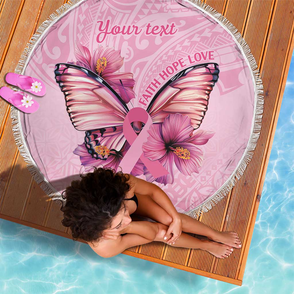 Faith Hope Love Butterfly Ribbon Personalised Beach Blanket LT9 - Polynesian Pride