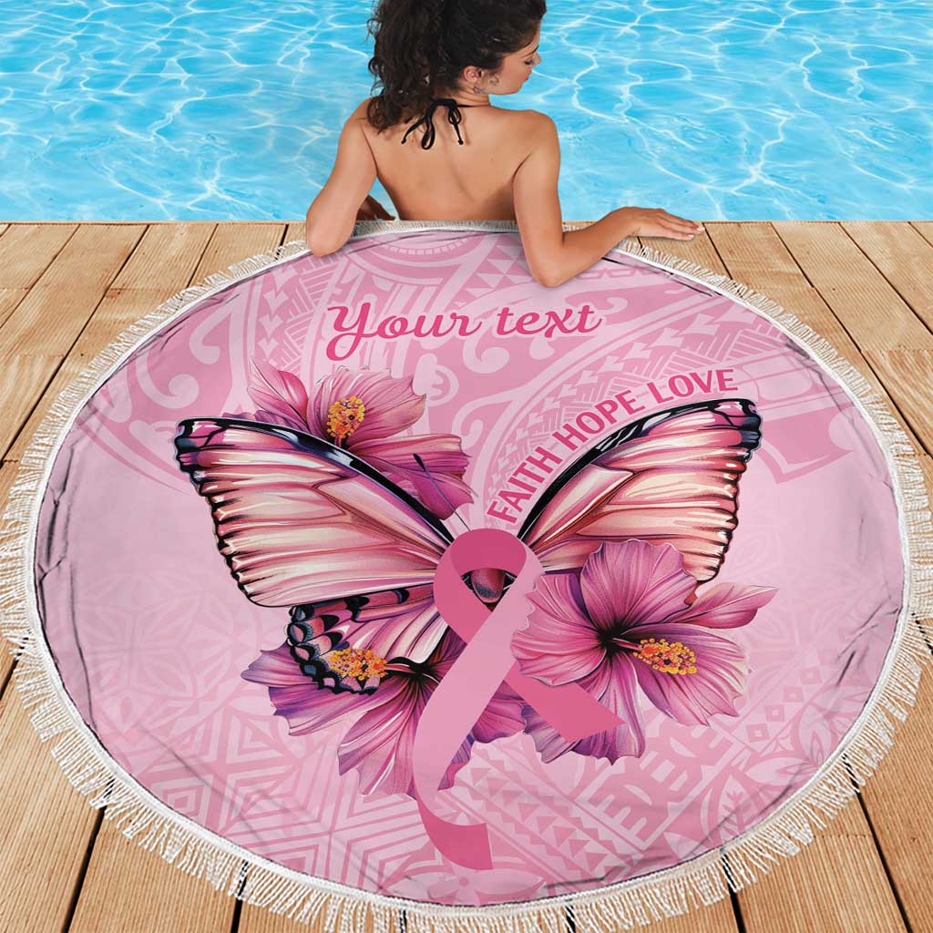 Faith Hope Love Butterfly Ribbon Personalised Beach Blanket LT9 - Polynesian Pride