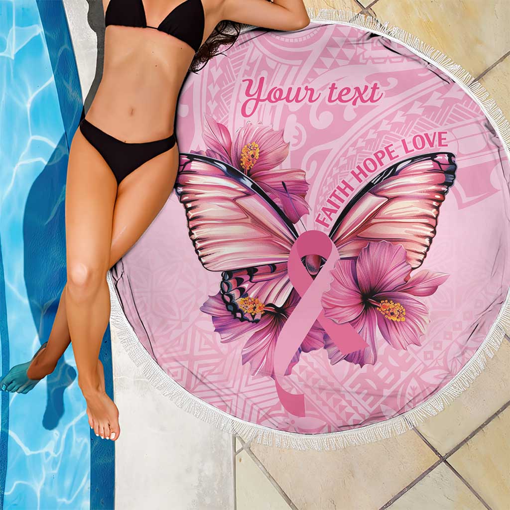 Faith Hope Love Butterfly Ribbon Personalised Beach Blanket LT9 - Polynesian Pride