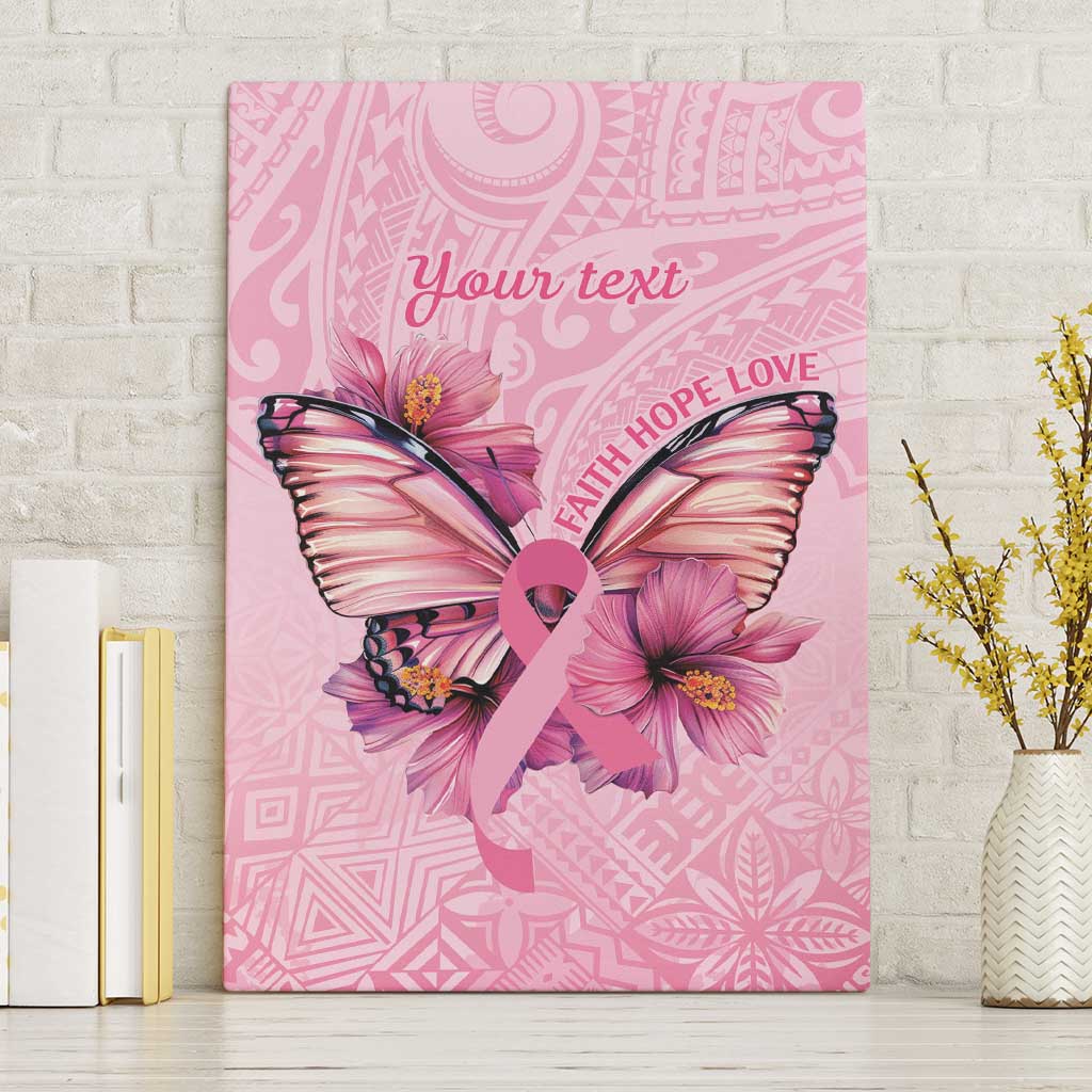 Faith Hope Love Butterfly Ribbon Personalised Canvas Wall Art LT9 Without Frame Pink - Polynesian Pride