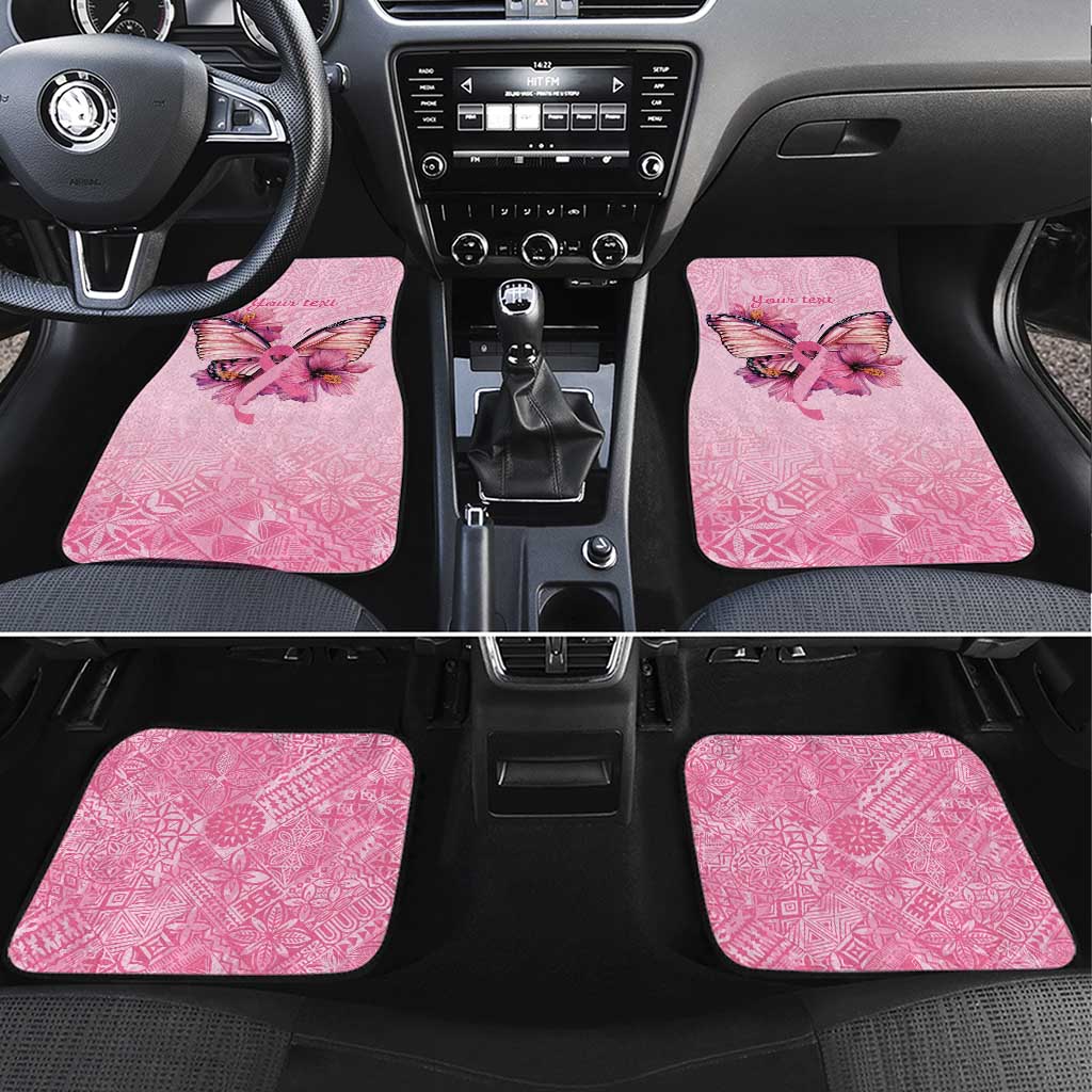 Faith Hope Love Butterfly Ribbon Personalised Car Mats LT9 Set 4pcs Pink - Polynesian Pride