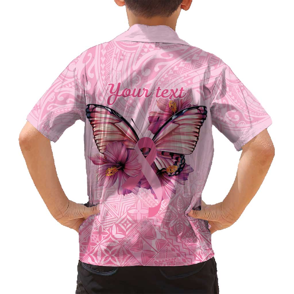 Faith Hope Love Butterfly Ribbon Personalised Family Matching Long Sleeve Bodycon Dress and Hawaiian Shirt LT9 - Polynesian Pride