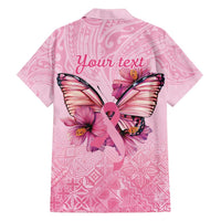 Faith Hope Love Butterfly Ribbon Personalised Family Matching Long Sleeve Bodycon Dress and Hawaiian Shirt LT9 - Polynesian Pride