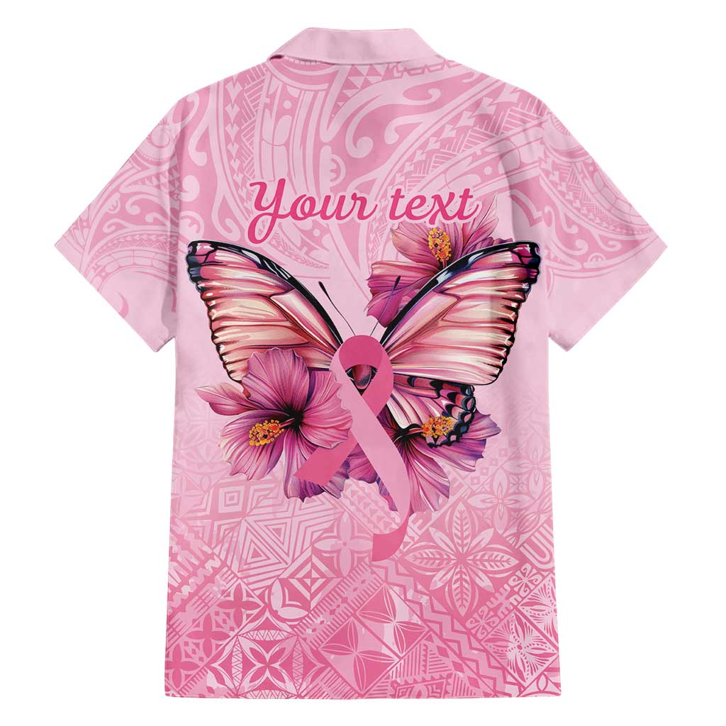 Faith Hope Love Butterfly Ribbon Personalised Family Matching Short Sleeve Bodycon Dress and Hawaiian Shirt LT9 - Polynesian Pride