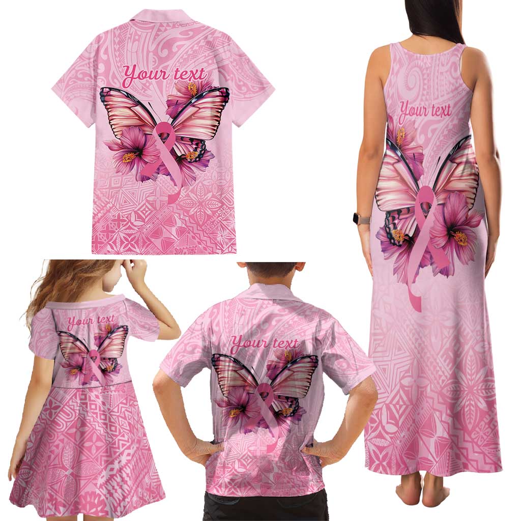 Faith Hope Love Butterfly Ribbon Personalised Family Matching Tank Maxi Dress and Hawaiian Shirt LT9 - Polynesian Pride