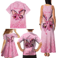 Faith Hope Love Butterfly Ribbon Personalised Family Matching Tank Maxi Dress and Hawaiian Shirt LT9 - Polynesian Pride
