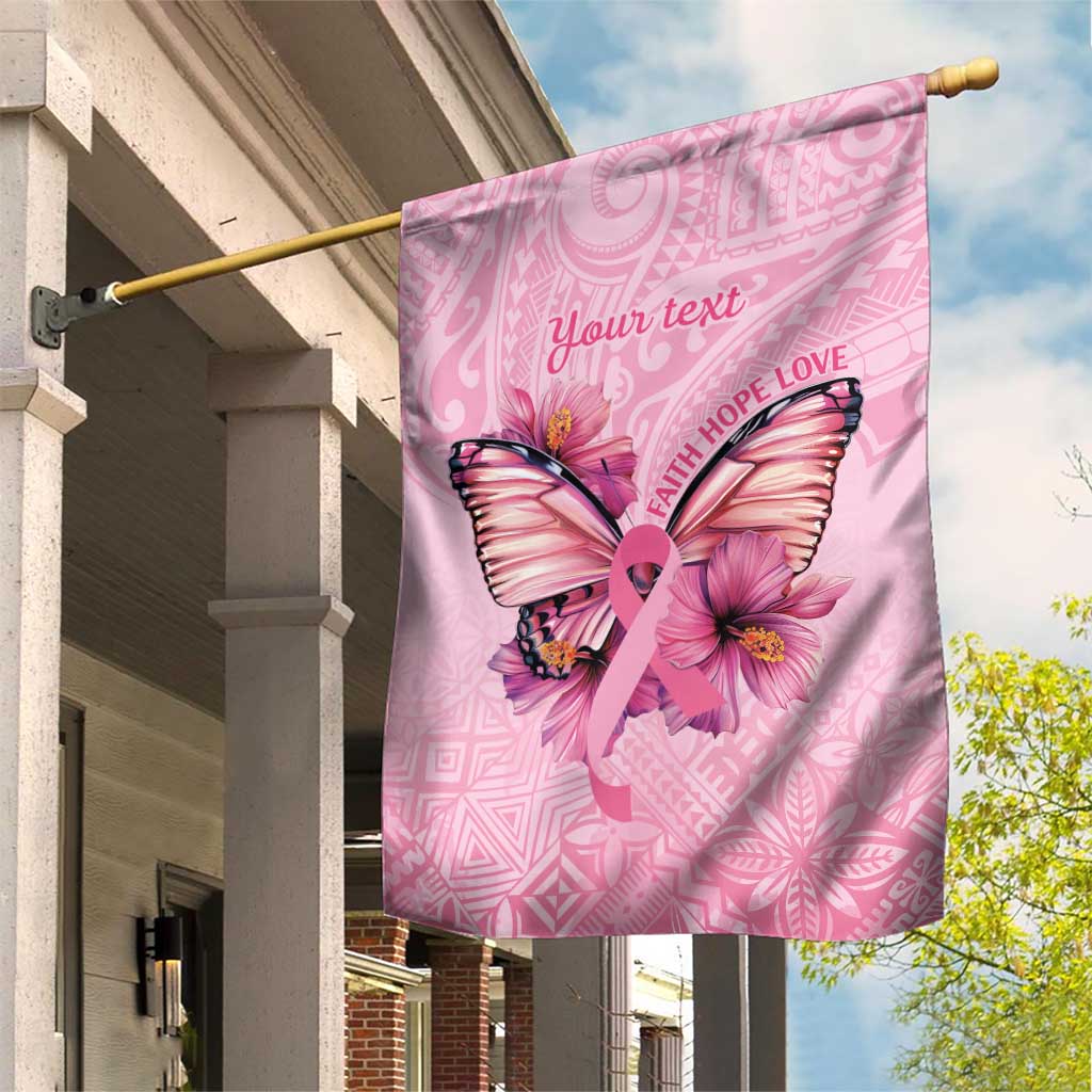 Faith Hope Love Butterfly Ribbon Personalised Garden Flag LT9 House Flag Pink - Polynesian Pride