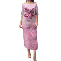 Faith Hope Love Butterfly Ribbon Personalised Puletasi LT9 Long Dress Pink - Polynesian Pride