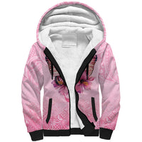 Faith Hope Love Butterfly Ribbon Personalised Sherpa Hoodie LT9 Unisex Pink - Polynesian Pride