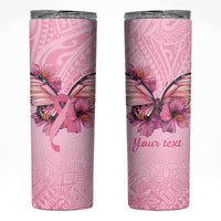 Faith Hope Love Butterfly Ribbon Personalised Skinny Tumbler LT9 Pink - Polynesian Pride