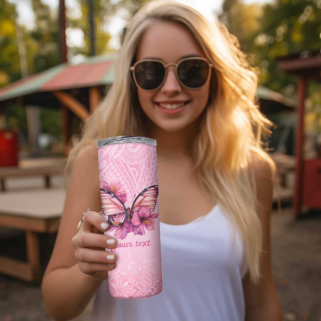 Faith Hope Love Butterfly Ribbon Personalised Skinny Tumbler LT9 - Polynesian Pride