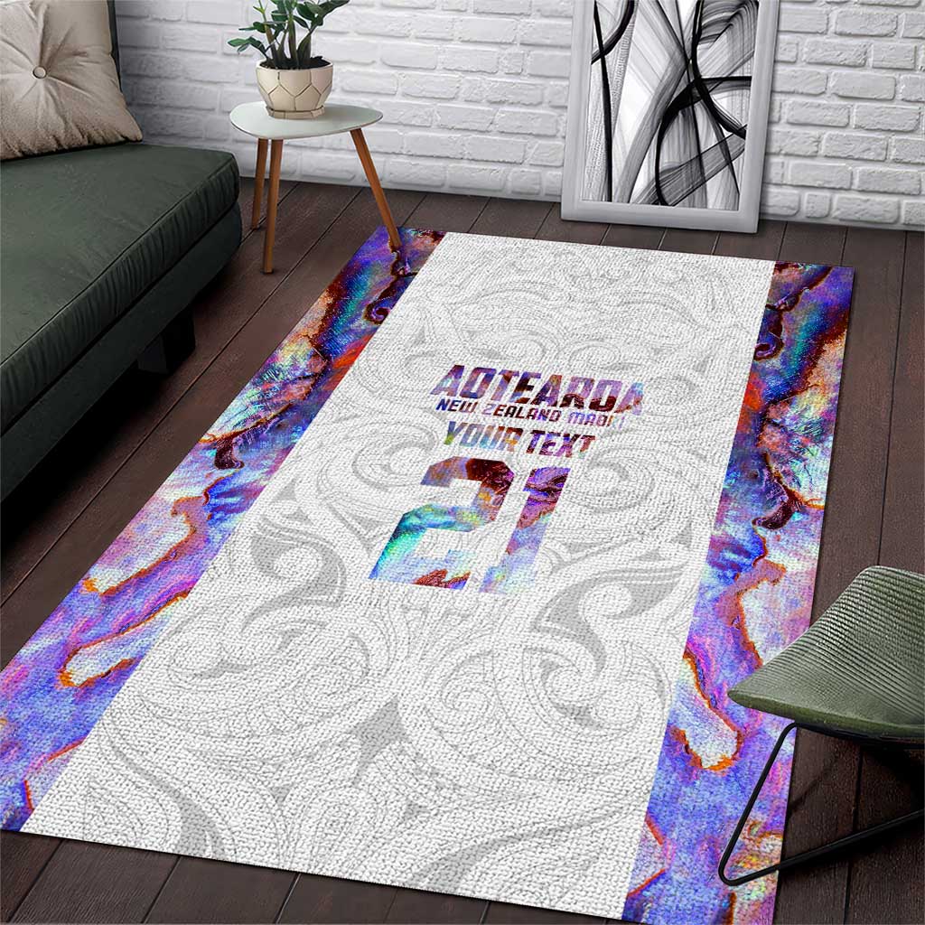 Custom New Zealand Aotearoa Area Rug Pink Maori Paua Shell Indigenous - Polynesian Pride