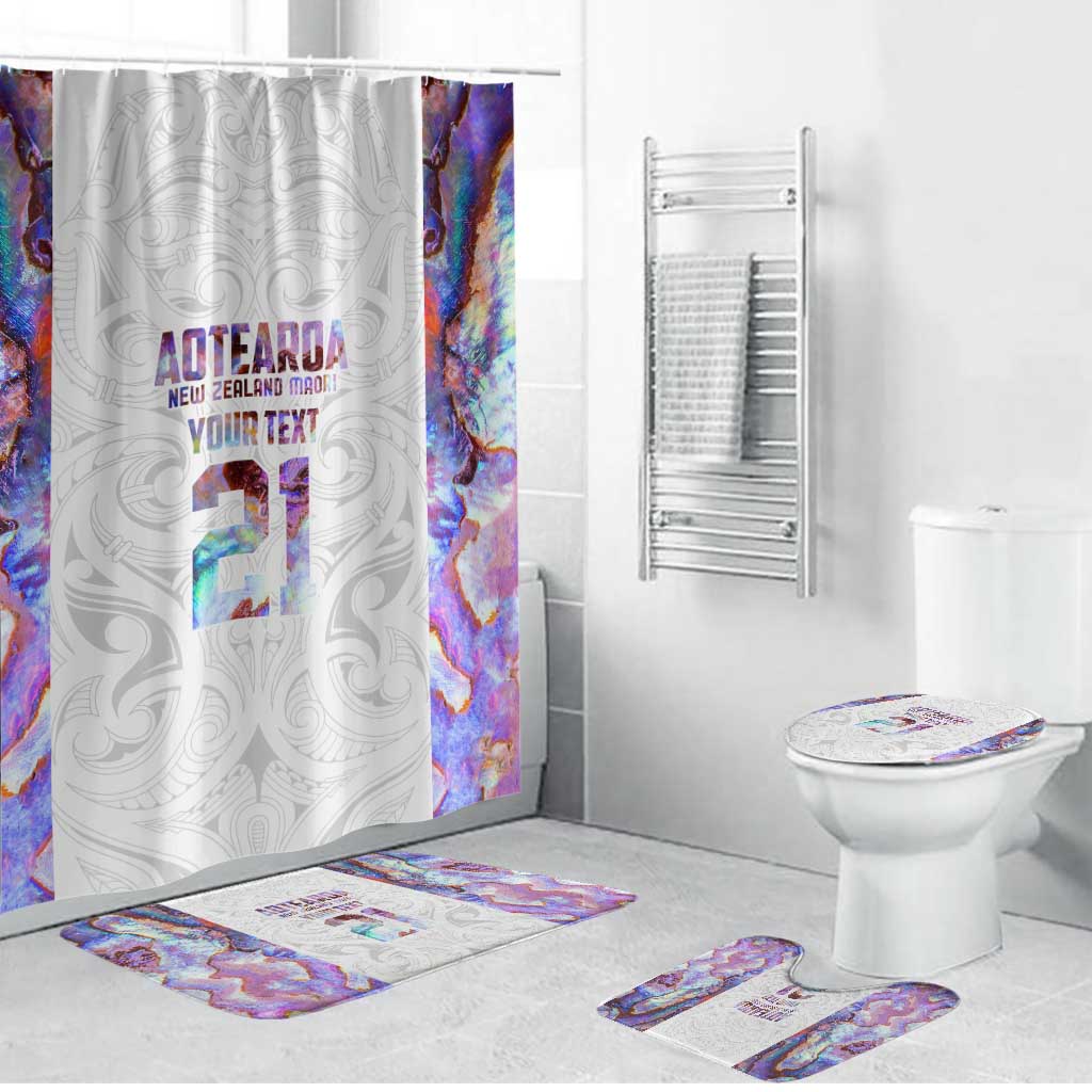 Custom New Zealand Aotearoa Bathroom Set Pink Maori Paua Shell Indigenous - Polynesian Pride