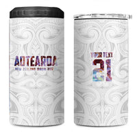 Custom New Zealand Aotearoa 4 in 1 Can Cooler Tumbler Pink Maori Paua Shell Indigenous LT9 One Size: 16 oz Pink - Polynesian Pride