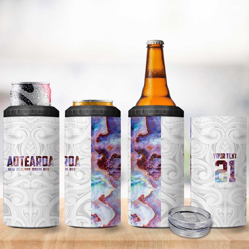 Custom New Zealand Aotearoa 4 in 1 Can Cooler Tumbler Pink Maori Paua Shell Indigenous LT9 - Polynesian Pride