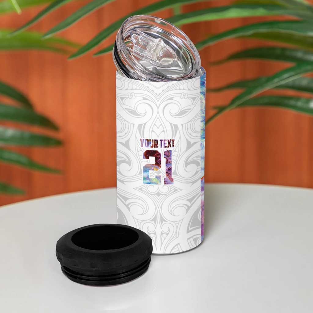 Custom New Zealand Aotearoa 4 in 1 Can Cooler Tumbler Pink Maori Paua Shell Indigenous LT9 - Polynesian Pride