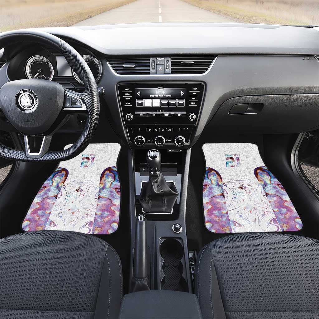 Custom New Zealand Aotearoa Car Mats Pink Maori Paua Shell Indigenous - Polynesian Pride