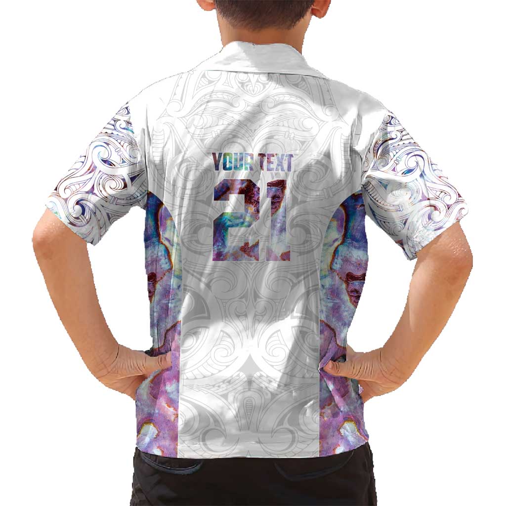 Custom New Zealand Aotearoa Family Matching Long Sleeve Bodycon Dress and Hawaiian Shirt Pink Maori Paua Shell Indigenous LT9 - Polynesian Pride