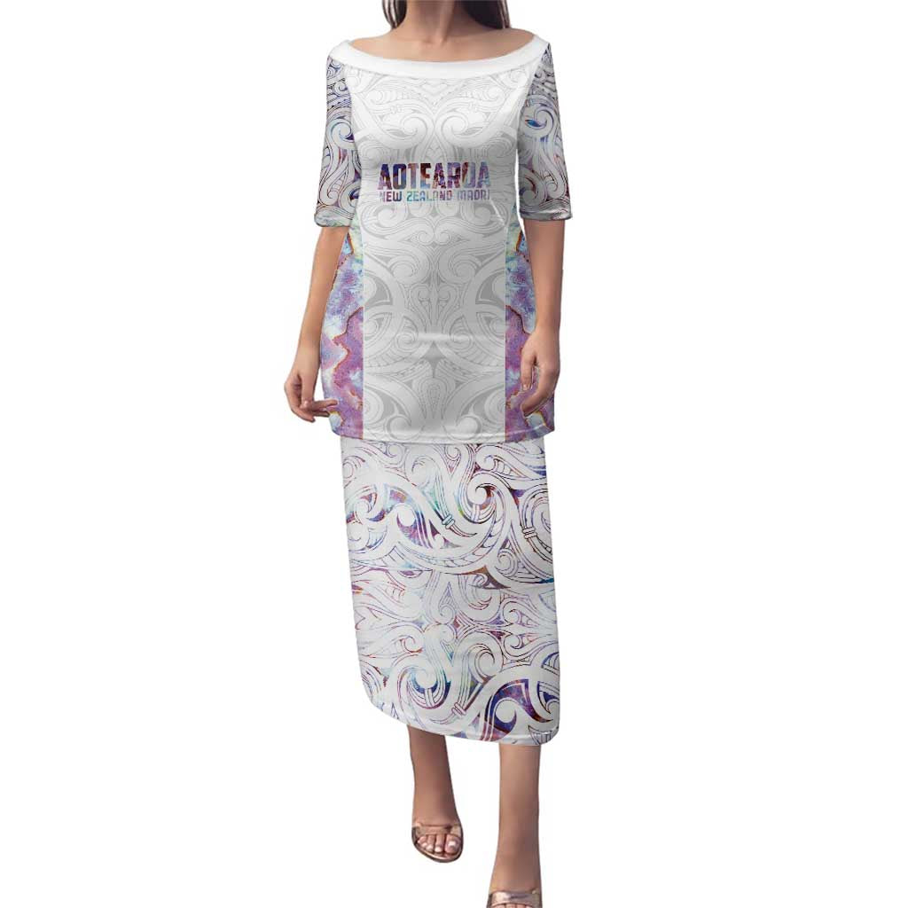 Custom New Zealand Aotearoa Family Matching Puletasi and Hawaiian Shirt Pink Maori Paua Shell Indigenous - Polynesian Pride