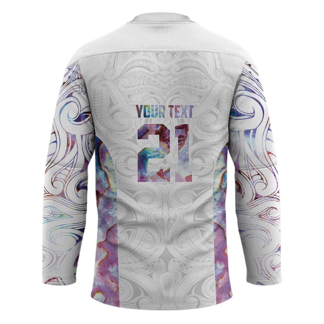 Custom New Zealand Aotearoa Hockey Jersey Pink Maori Paua Shell Indigenous - Polynesian Pride