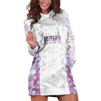 Custom New Zealand Aotearoa Hoodie Dress Pink Maori Paua Shell Indigenous LT9 Pink - Polynesian Pride