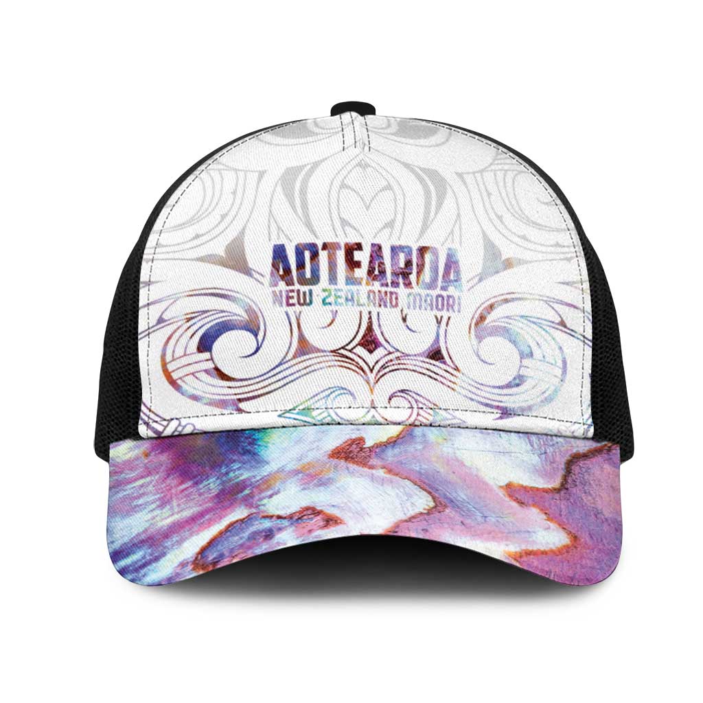 New Zealand Aotearoa Mesh Trucker Cap Pink Maori Papua Shell Indigenous - Polynesian Pride