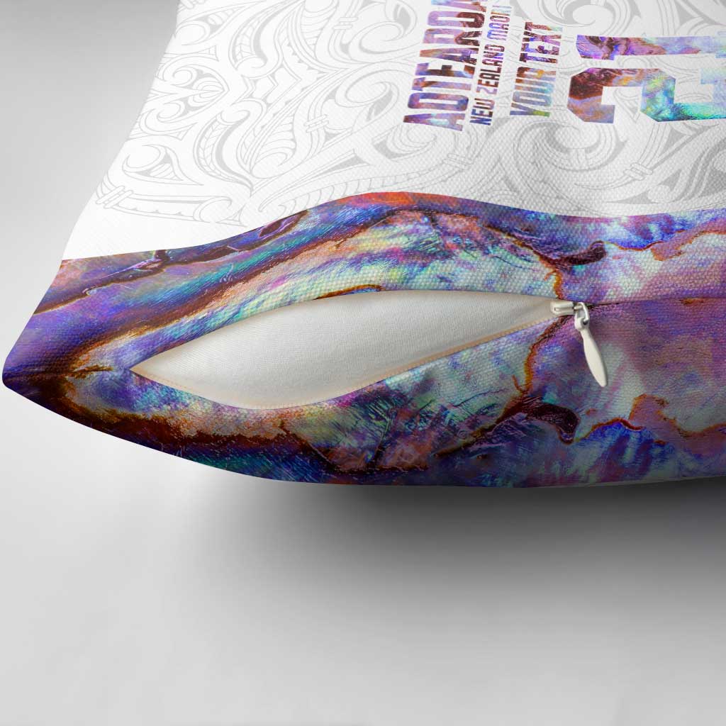 Custom New Zealand Aotearoa Pillow Cover Pink Maori Paua Shell Indigenous - Polynesian Pride