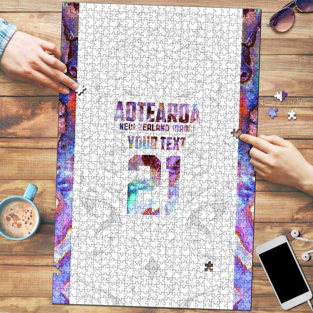 Custom New Zealand Aotearoa Puzzle Pink Maori Paua Shell Indigenous - Polynesian Pride