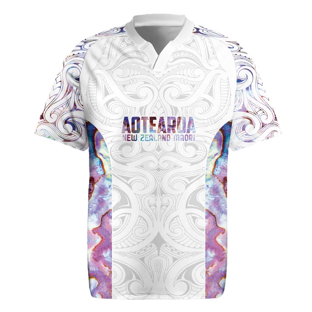 Custom New Zealand Aotearoa Rugby Jersey Pink Maori Paua Shell Indigenous - Polynesian Pride