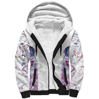 Custom New Zealand Aotearoa Sherpa Hoodie Pink Maori Paua Shell Indigenous - Polynesian Pride