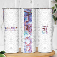 Custom New Zealand Aotearoa Skinny Tumbler Pink Maori Paua Shell Indigenous LT9 - Polynesian Pride