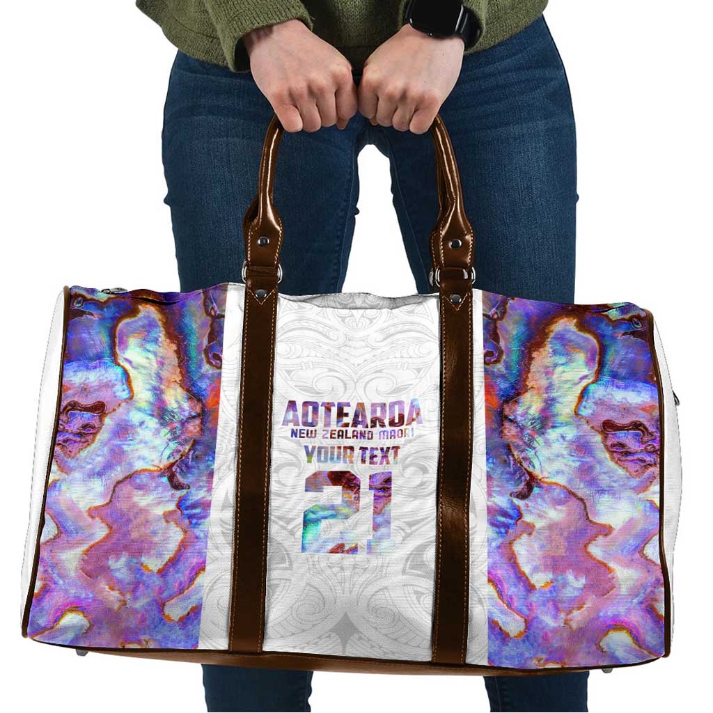 Custom New Zealand Aotearoa Travel Bag Pink Maori Paua Shell Indigenous - Polynesian Pride