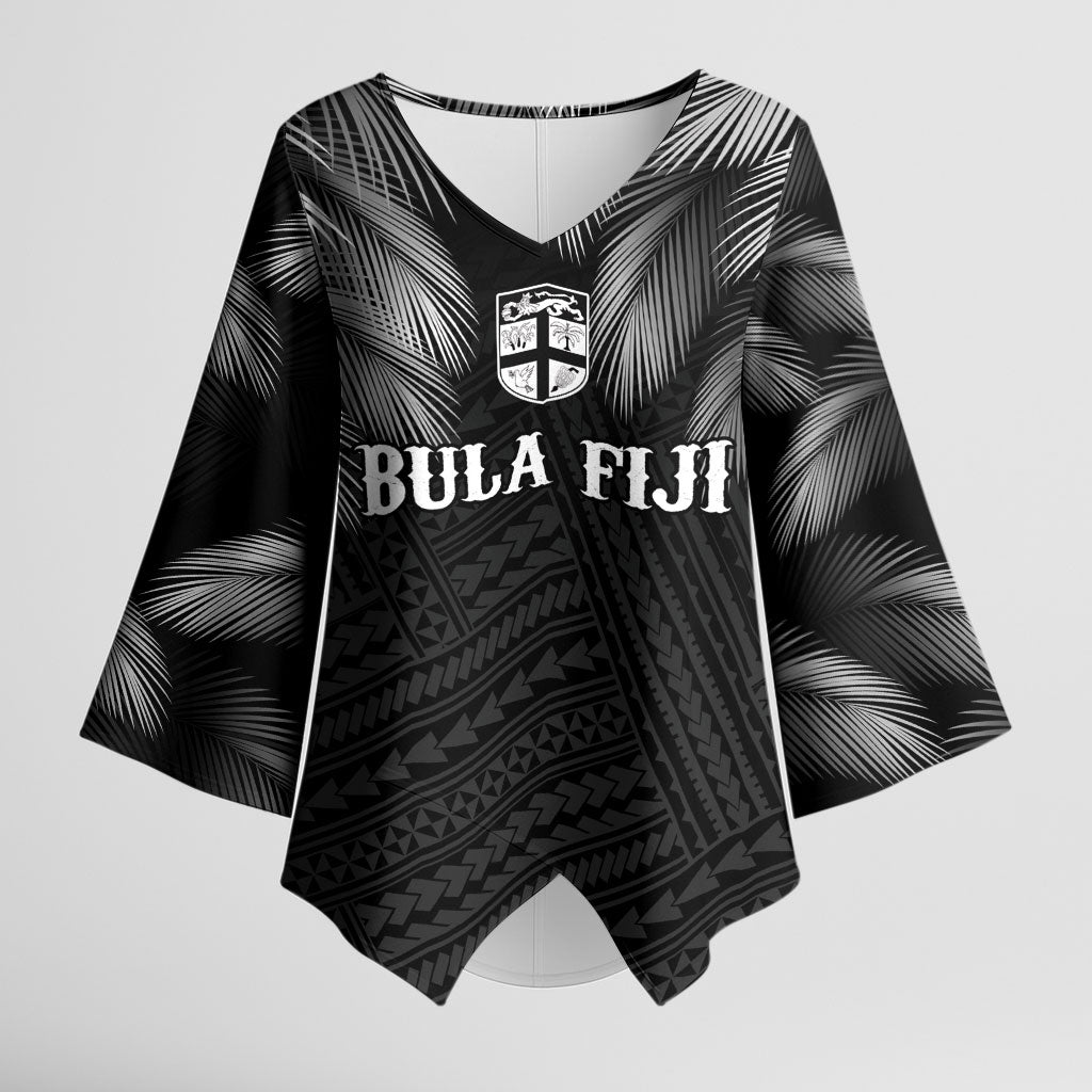 2026 Autumn Rugby Nations Fiji Custom Kimono Sleeve Blouse Fijian Palm Leaf Tapa Tribal Inspired