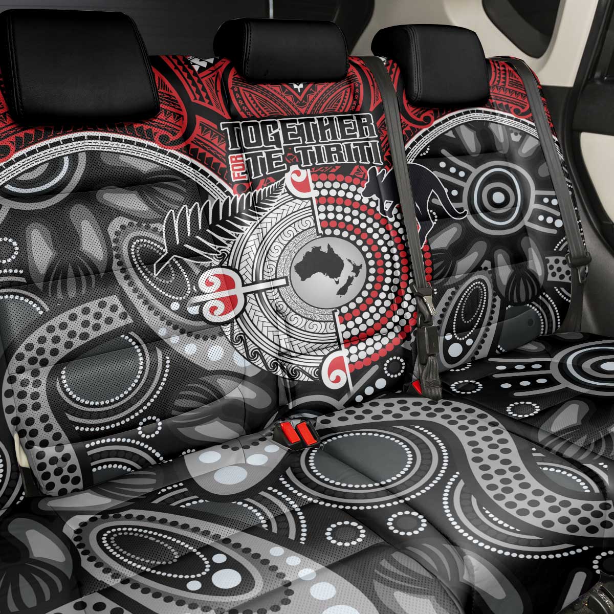 Aotearoa and Australia Back Car Seat Cover New Zealand Honour The Treaty Ake!Ake!Ake! LT9 - Polynesian Pride