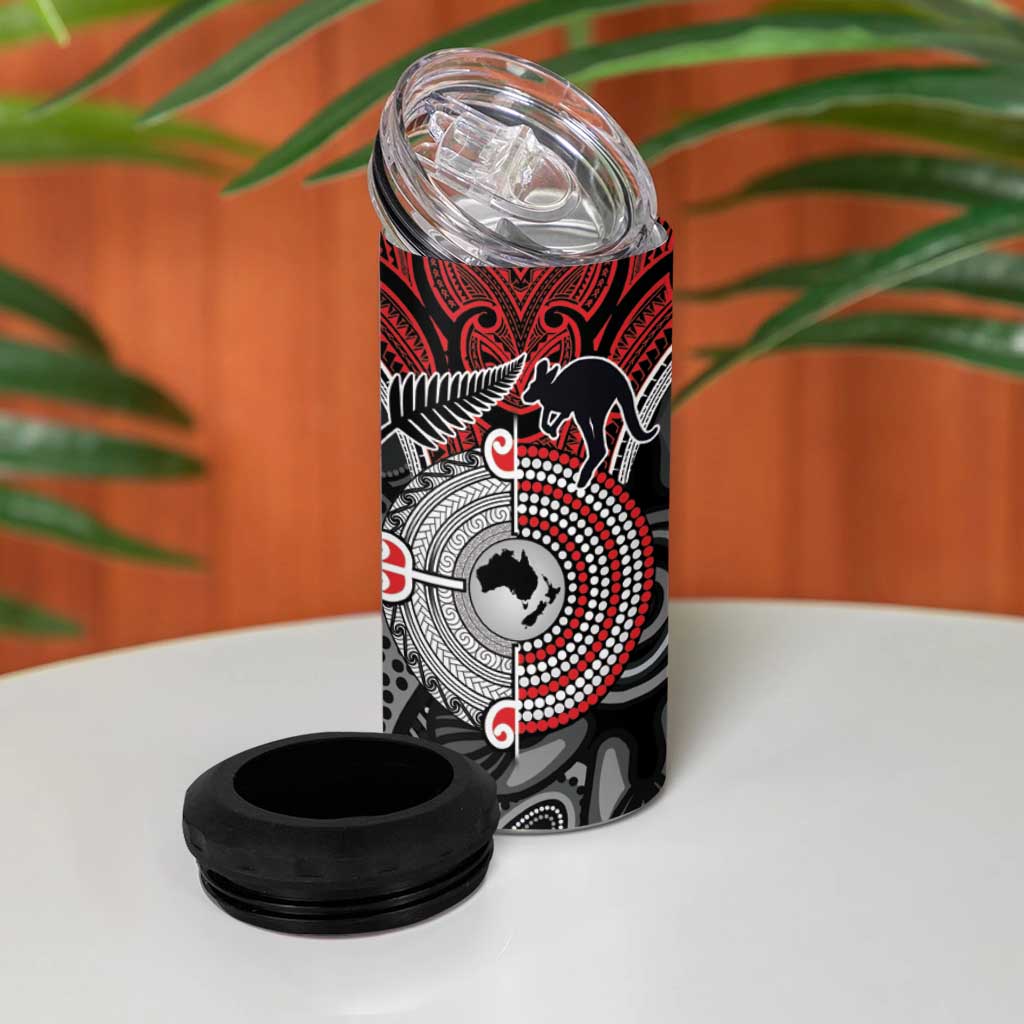 Aotearoa and Australia 4 in 1 Can Cooler Tumbler New Zealand Honour The Treaty Ake!Ake!Ake! LT9 - Polynesian Pride