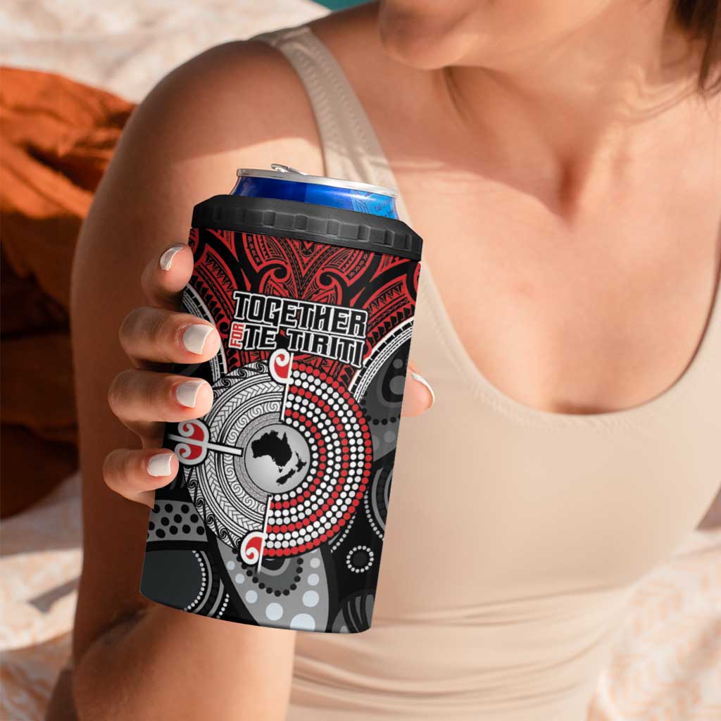 Aotearoa and Australia 4 in 1 Can Cooler Tumbler New Zealand Honour The Treaty Ake!Ake!Ake! LT9 - Polynesian Pride
