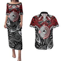 Aotearoa and Australia Couples Matching Puletasi and Hawaiian Shirt New Zealand Honour The Treaty Ake!Ake!Ake! LT9 Red - Polynesian Pride