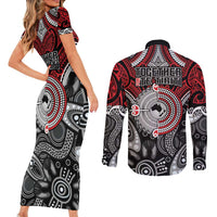 Aotearoa and Australia Couples Matching Short Sleeve Bodycon Dress and Long Sleeve Button Shirt New Zealand Honour The Treaty Ake!Ake!Ake! LT9 - Polynesian Pride