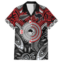 Aotearoa and Australia Family Matching Long Sleeve Bodycon Dress and Hawaiian Shirt New Zealand Honour The Treaty Ake!Ake!Ake! LT9 Dad's Shirt - Short Sleeve Red - Polynesian Pride