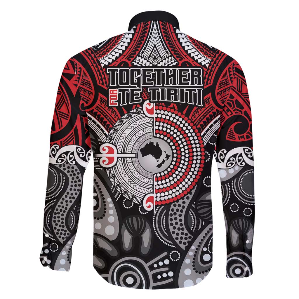 Aotearoa and Australia Family Matching Long Sleeve Bodycon Dress and Hawaiian Shirt New Zealand Honour The Treaty Ake!Ake!Ake! LT9 - Polynesian Pride