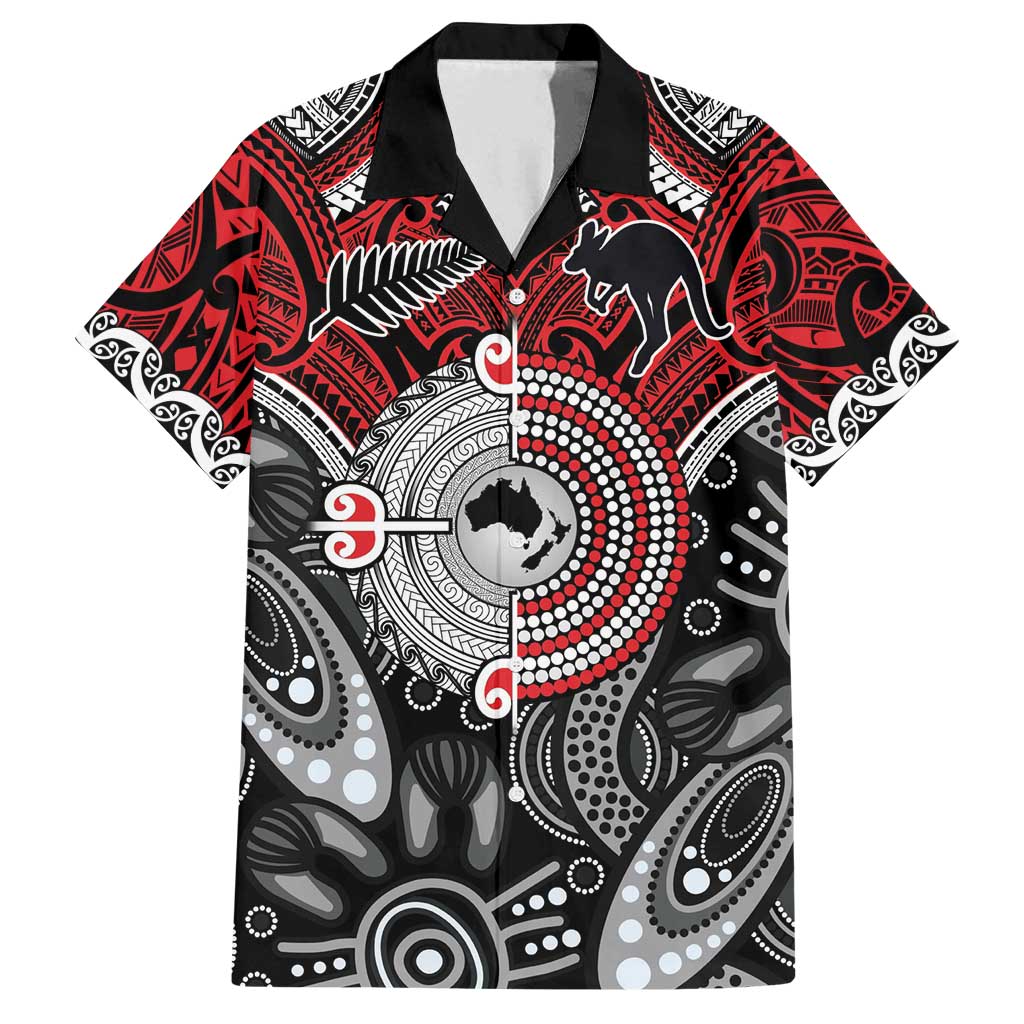 Aotearoa and Australia Family Matching Off Shoulder Short Dress and Hawaiian Shirt New Zealand Honour The Treaty Ake!Ake!Ake! LT9 Dad's Shirt - Short Sleeve Red - Polynesian Pride