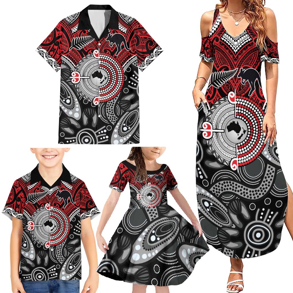 Aotearoa and Australia Family Matching Summer Maxi Dress and Hawaiian Shirt New Zealand Honour The Treaty Ake!Ake!Ake! LT9 - Polynesian Pride