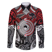 Aotearoa and Australia Family Matching Summer Maxi Dress and Hawaiian Shirt New Zealand Honour The Treaty Ake!Ake!Ake! LT9 Dad's Shirt - Long Sleeve Red - Polynesian Pride