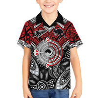 Aotearoa and Australia Family Matching Summer Maxi Dress and Hawaiian Shirt New Zealand Honour The Treaty Ake!Ake!Ake! LT9 Son's Shirt Red - Polynesian Pride